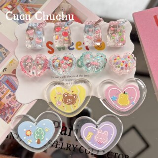 Acrylic summer ice transparent series milk carton love pillow through hole beads love pieces diy bead accessories