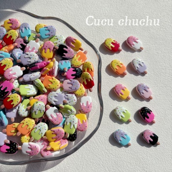 DIY Acrylic Bead Accessories Cute Cartoon Ice Cream Through-Hole Oblique-Hole Beads Phone Chain Accessories over 28 Pieces