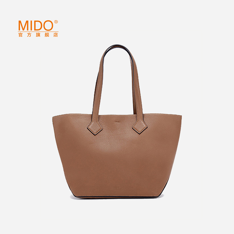 MIDO midsize soft leather care handbag woman 2021 new designer large capacity cow leather hand single shoulder tote bag