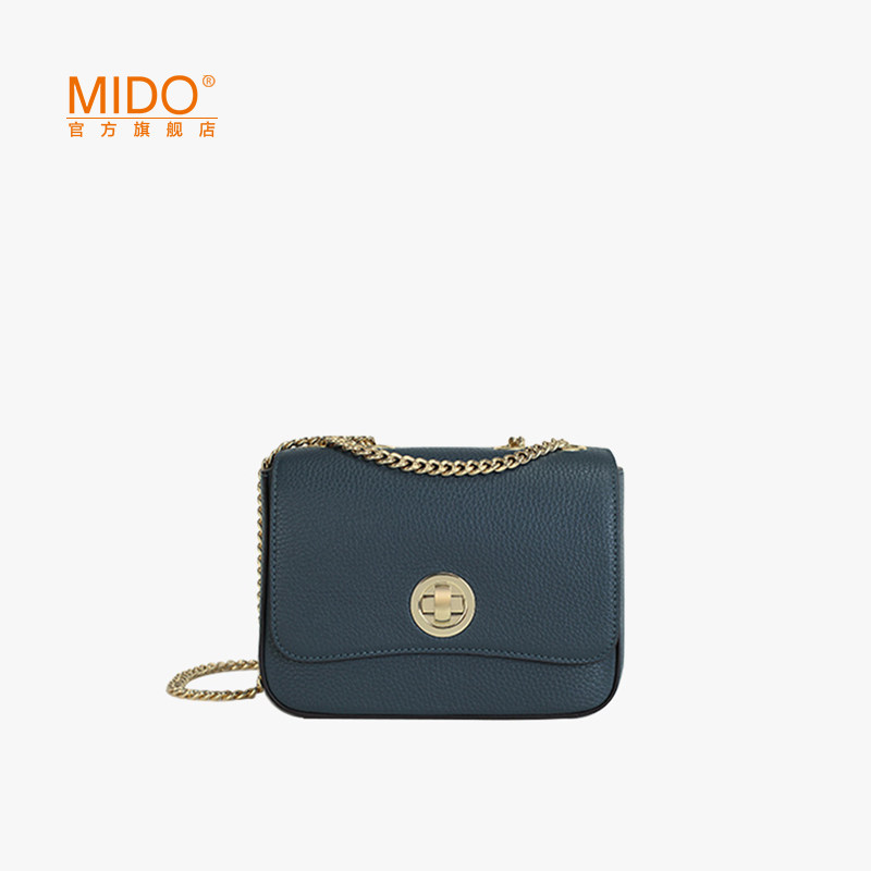 MIDO bag 2023 new niche design high-end fashion simple leather shoulder chain Messenger bag female