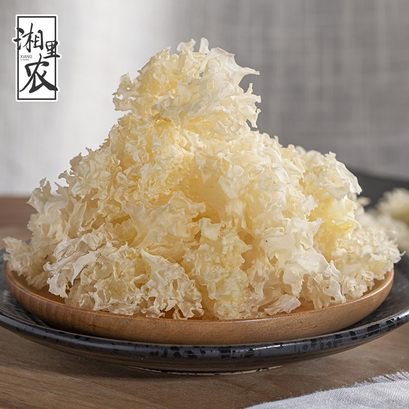 (special energy out of glue) linden wood silver ear flower dry goods Lotus Seeds Spoon Fresh white fungus 100g Fragmural Snow Ears-Taobao