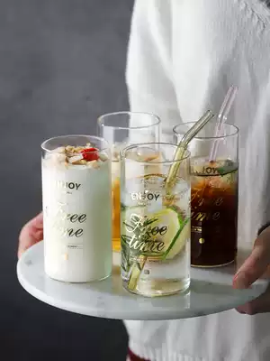 European simple thick transparent glass living room dining room household cup set breakfast anti-hot milk juice cup