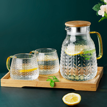 Nordic glass cold kettle large capacity household heat-resistant high temperature cold white water Cup Net red bubble teapot cup set