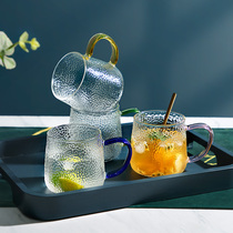 High-value hipster household drinking cup milk belt glass cup with handle large capacity cold kettle set