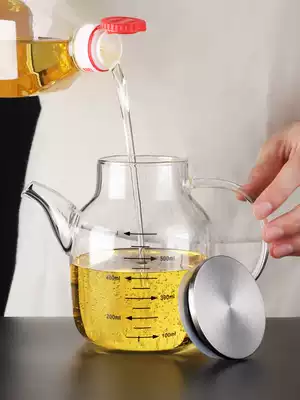 Household glass oil pot does not leak oil oil tank, soy sauce bottle pour oil small kitchen, leak-proof large capacity oil vinegar jar seasoning bottle