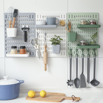 Non-perforated dongle plate containing wall Kitchen Shelf Wall-mounted Wall Door Rear Multifunctional With Pan Shovel Transfer Frame