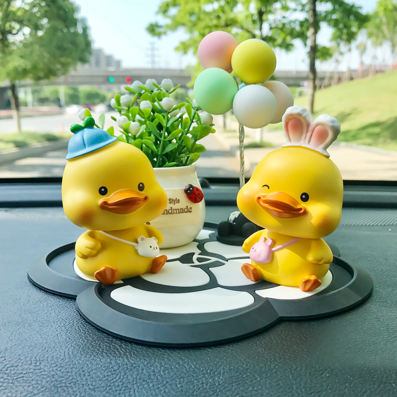 Inside the car Ornament Pendulum adorable ecstasy small yellow duck female car gift on-board upscale beautiful car perfume adornment