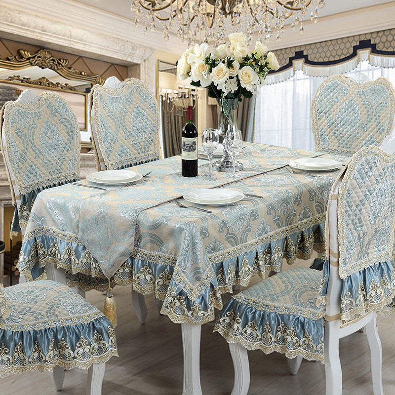 European jacquard fabric Dining table cloth Chair cover Chair cushion set Round table tablecloth Tablecloth Rectangular coffee table cloth cover Towel cover