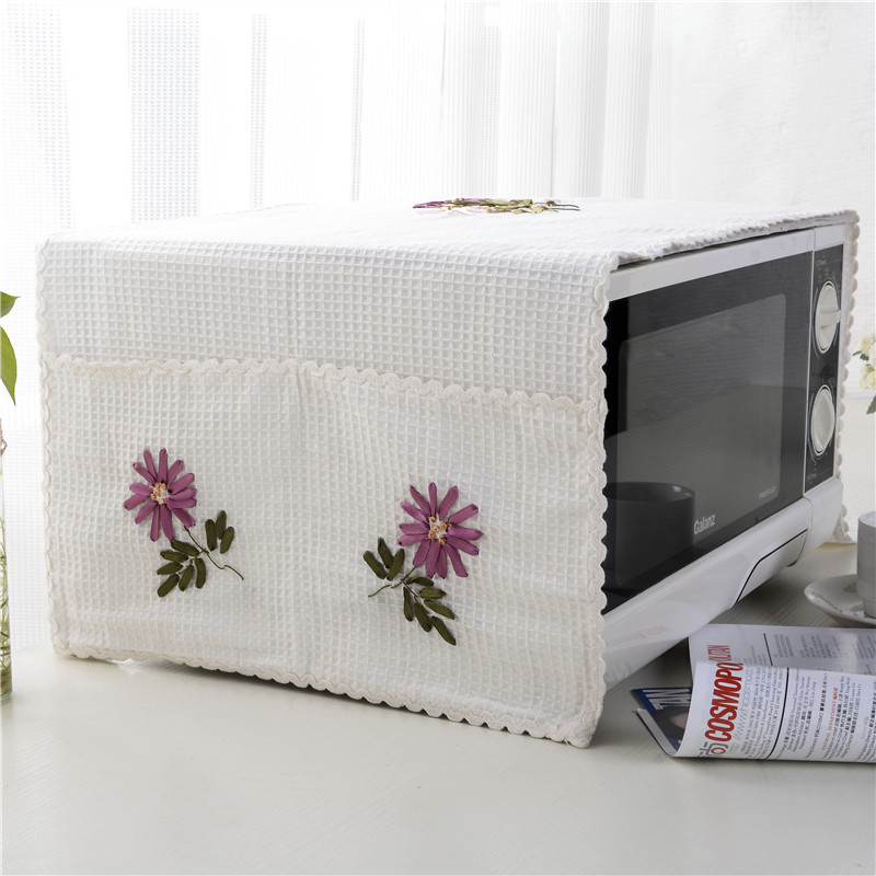 Simple and beautiful Grans microwave oven cover Anti-fouling dust cover oven cover Korean cover cloth Microwave oven cover electric stove cover