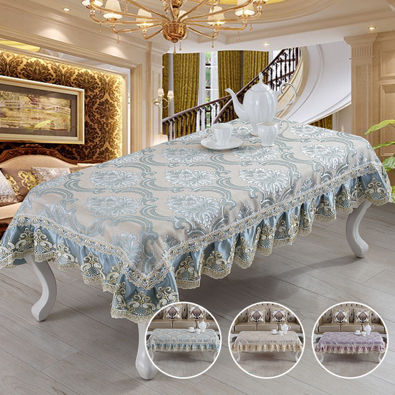 European fabric table cloth Round table tablecloth Pastoral coffee table tablecloth Rectangular coffee table cloth Refrigerator cover multi-purpose cover towel
