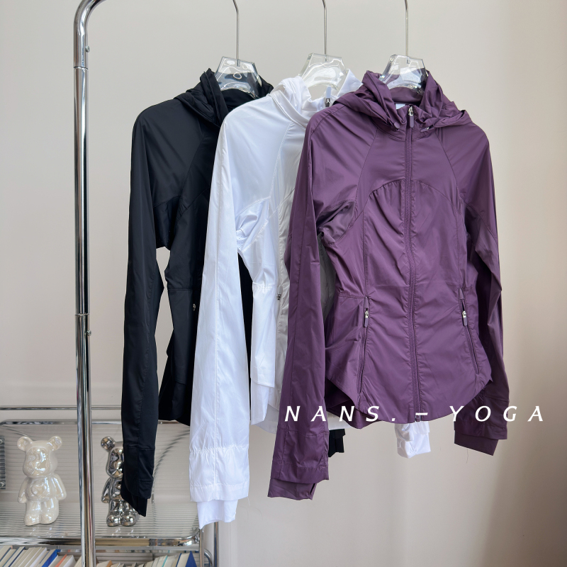 Goal Sme Sun Protection Clothing, Lightweight Hooded Skin Clothing, Breathable Sports Ice Silk Anti-Uv Yoga Jacket for Women