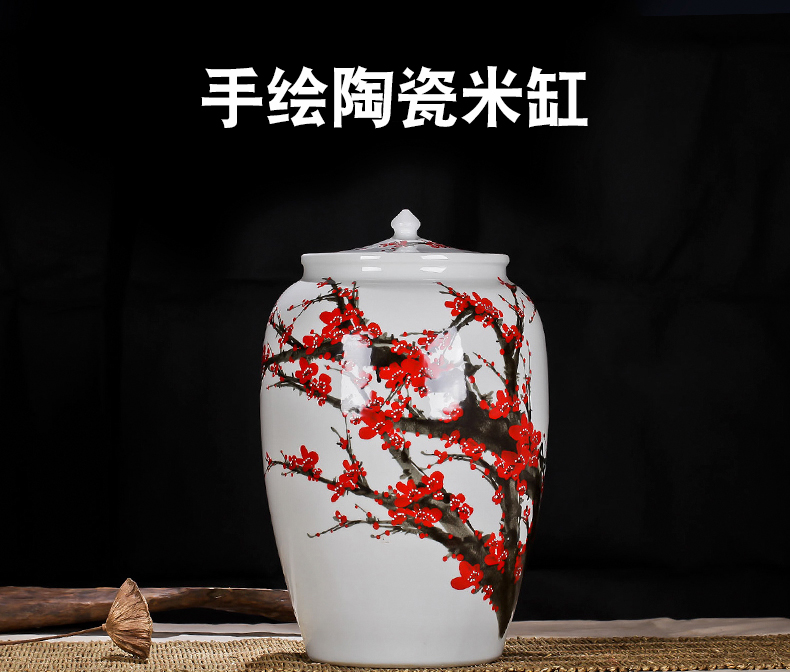 Ricer box store meter box 25 kg kitchen receive coarse grain food storage tank can of jingdezhen ceramic barrel of flour box