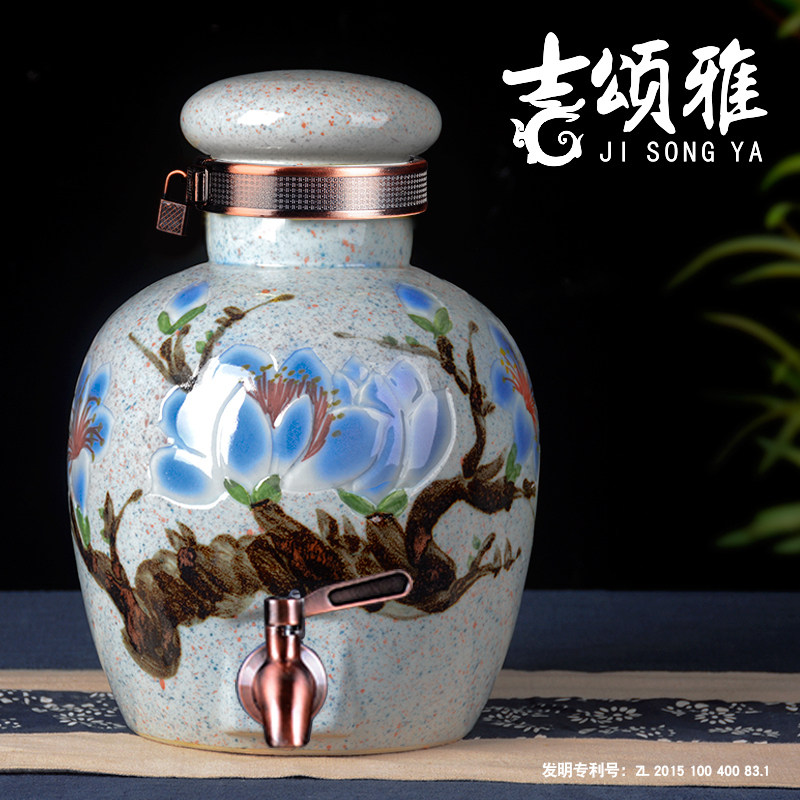 Bubble wine jar 10 pounds 20 pounds 30 pounds 50 pounds with dragon head non-glass wine bottle Jingdezhen ceramic wine altar wine tank