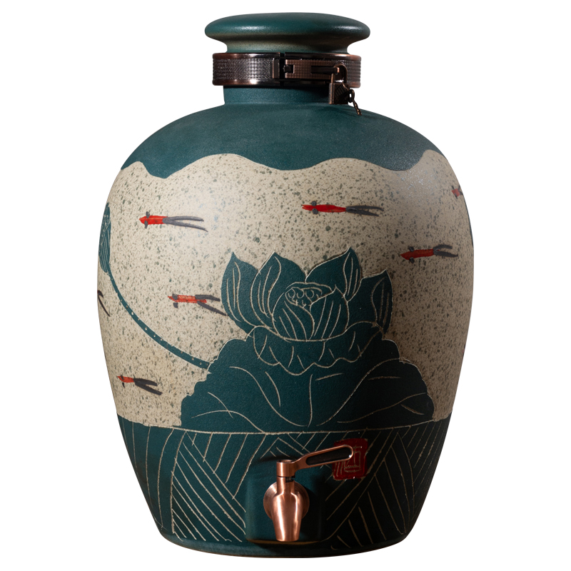 Jingdezhen ceramic antique wine jar wine storage 10 jins 20 jins 30 jins 50 kg to household seal of liquor bottles