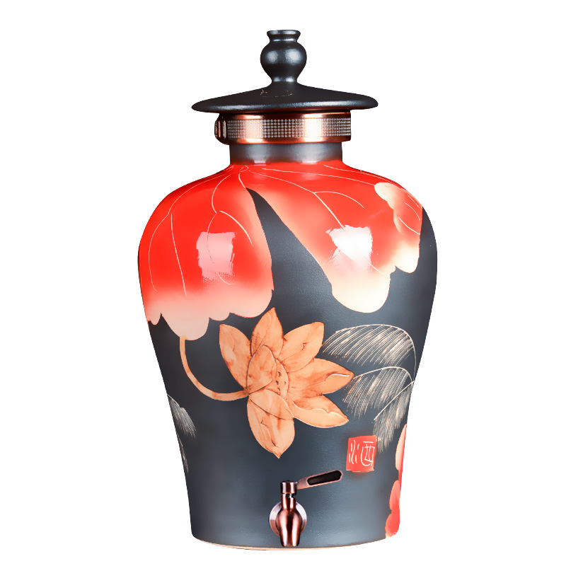 Jingdezhen ceramic jars it 10 jins 30 jins 20 GuanPing seal wine pot of archaize knight errant - altar wine jars