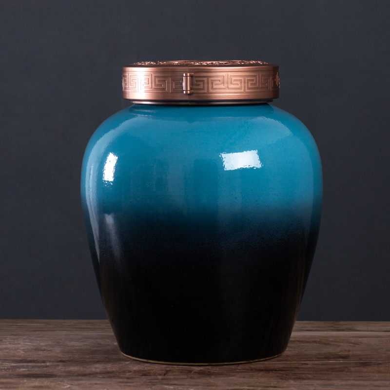 Jingdezhen ceramic wine jars home 20 jins put seal cylinder by patterns wine bottle aged liquor