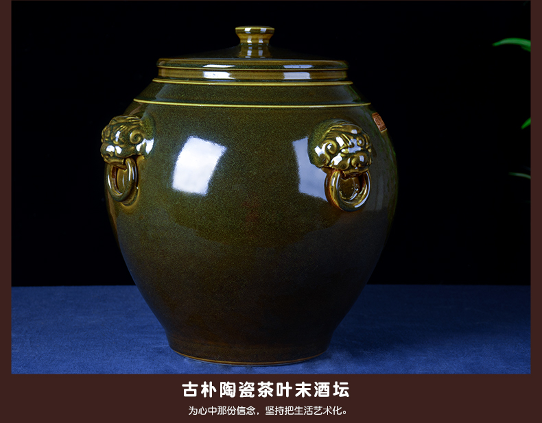 Jingdezhen ceramic jar 50/100 kg oil cylinder tank altar wine casks household it at the end of the tea