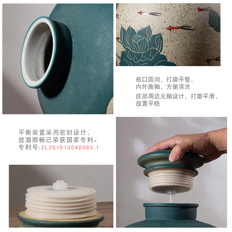 Jingdezhen ceramic antique wine jar wine storage 10 jins 20 jins 30 jins 50 kg to household seal of liquor bottles