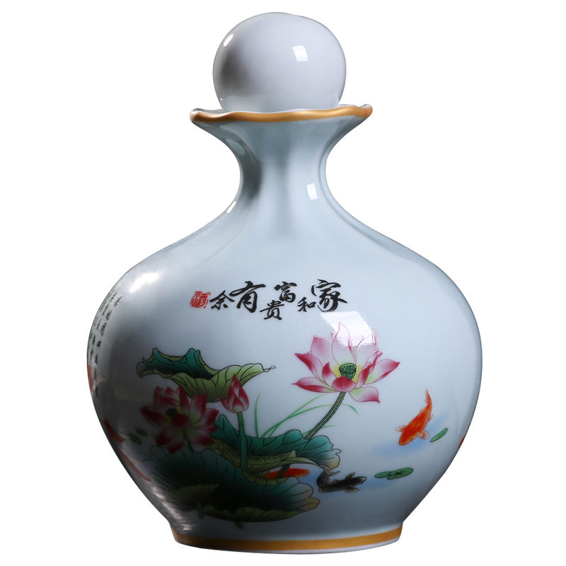 An empty bottle of jingdezhen ceramic home An empty bottle seal aged three catties archaize wind creative hip belt gift box