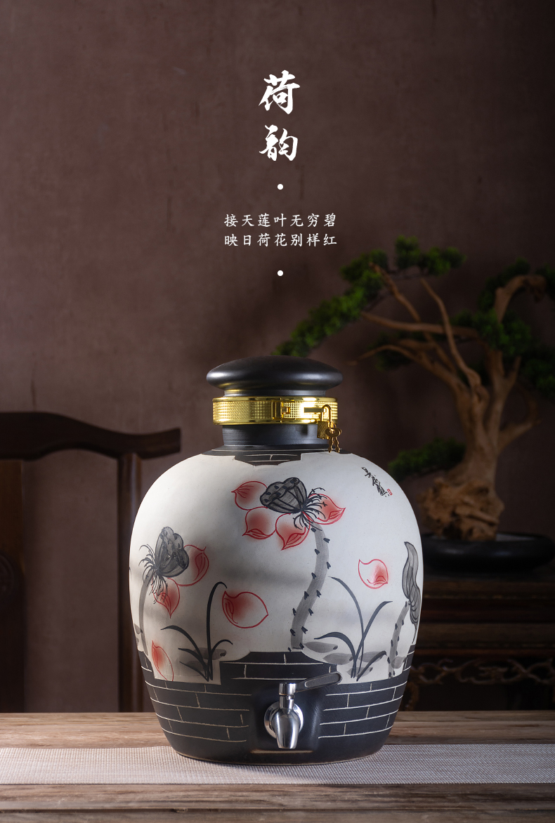 Jingdezhen archaize mercifully wine jars with leading 10 jins 20 jins 30 jins 50 jins home sealing liquor brewing a pot