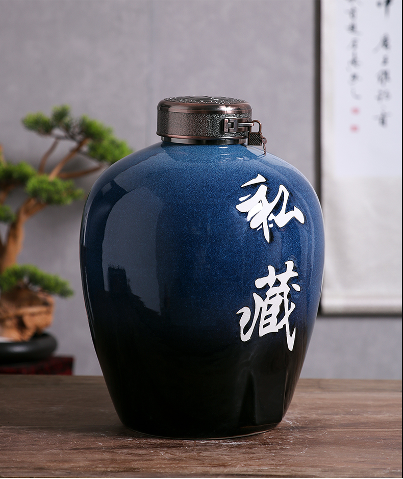 Jingdezhen ceramic deposit wine wine jar sealing it 10 jins 20 jins 30 jins 50 jins home wine jars