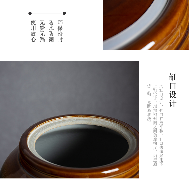 Jingdezhen ceramic barrel ricer box 50 pounds to large store meter box with cover household insect - resistant seal storage tank