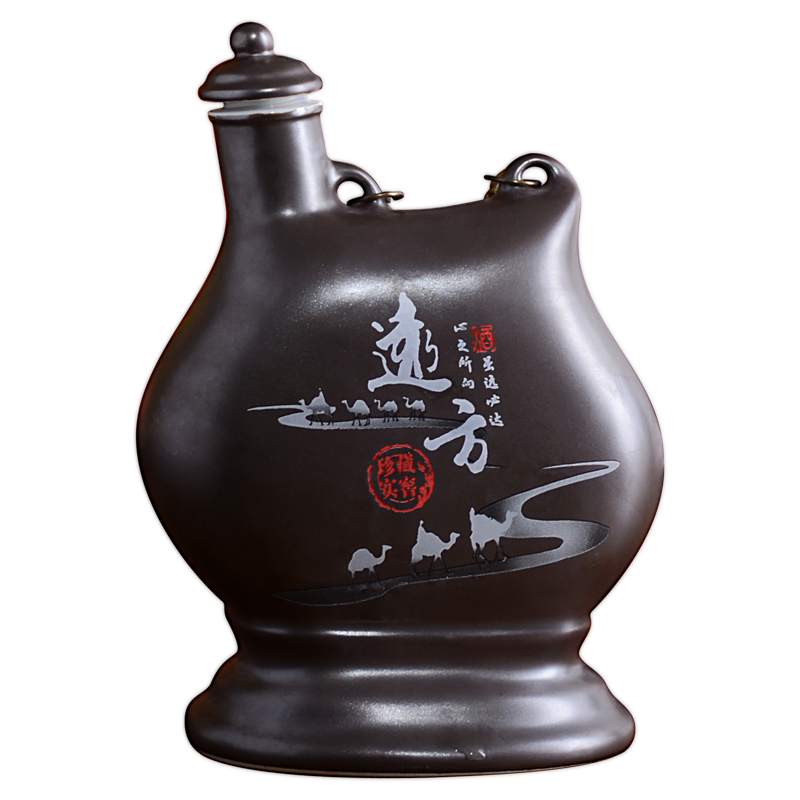 An empty bottle of jingdezhen ceramic 1 catty outfit wine gift box of Chinese creative wine pot liquor household sealed bottles
