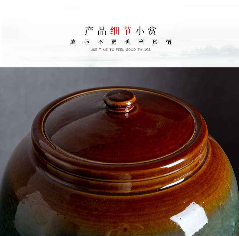 Jingdezhen ceramic barrel ricer box 50 pounds to large store meter box with cover household insect - resistant seal storage tank