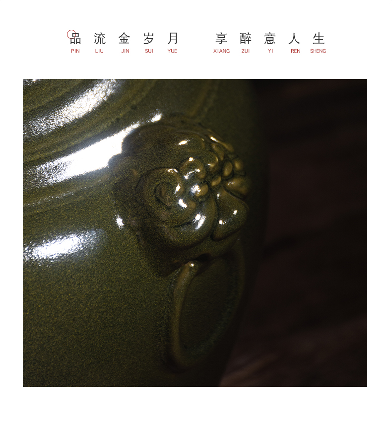 Jingdezhen ceramic wine jars 20 jins put antique bottles household seal at the end of the hip flask tank cylinder tea in it