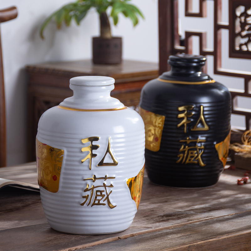 Jingdezhen ceramic bottle archaize little bottle 1 catty 2 jins 5 jins of 10 jins to liquor bottles of household ceramic seal pot