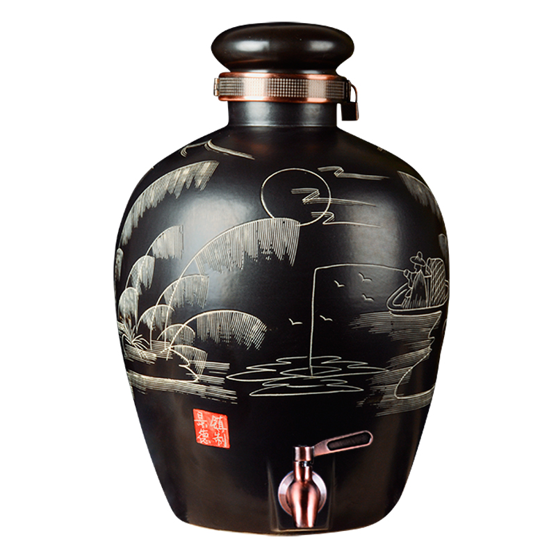 Jars of liquor jugs it an empty bottle of jingdezhen ceramic Jars Jars 10 jins 50 kg of household