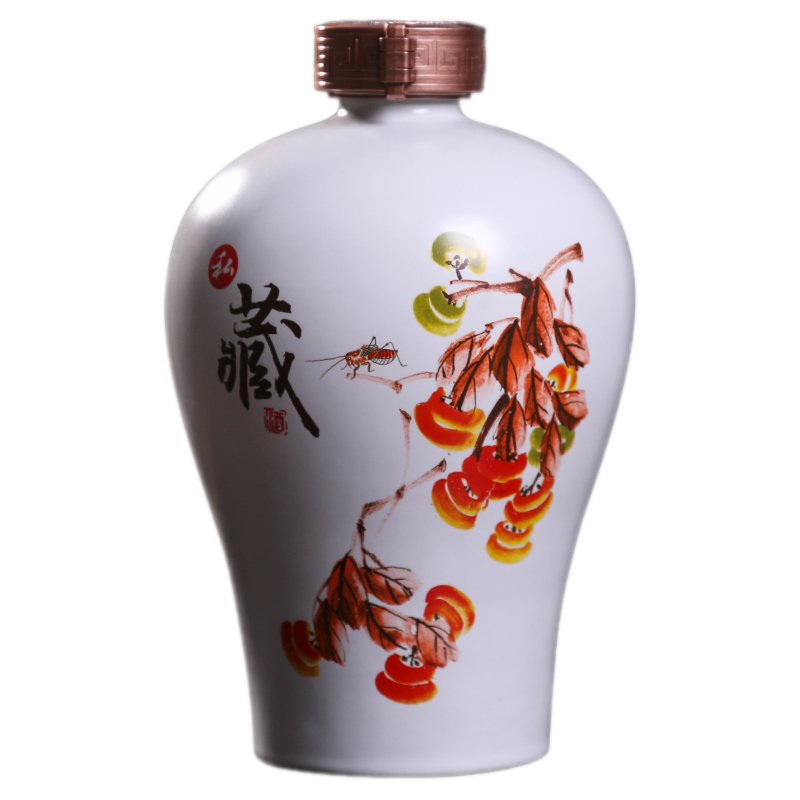 Jingdezhen ceramic bottle wine pot 1 catty 2 jins of 3 kg 5 jins of ten catties small jar sealing liquor bottles