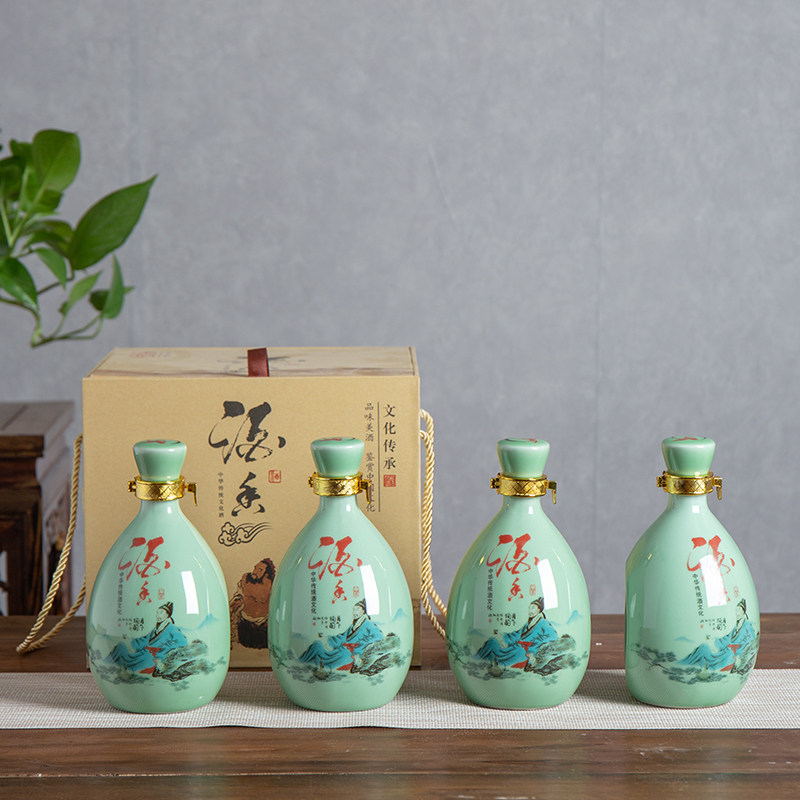 Jingdezhen household ceramic wine bottle wine pot 1kg antique empty wine bottle Chinese creative liquor pot sealed wine pot