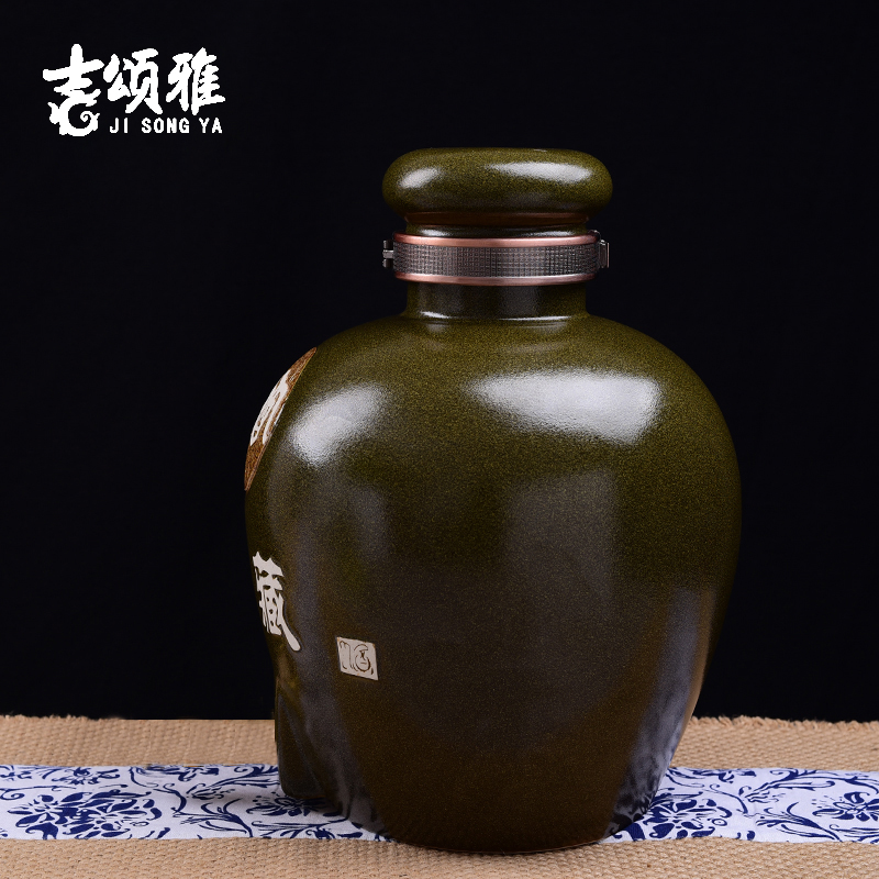 Jingdezhen ceramic wine bottle with the empty jar tap 10 jins 20 jins 30 jins 50 jins domestic jars