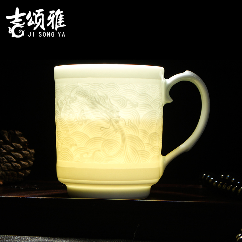 Cup Cup tea Cup Chinese zodiac boss Cup with cover of jingdezhen ceramic tea Cup and meeting office Cup