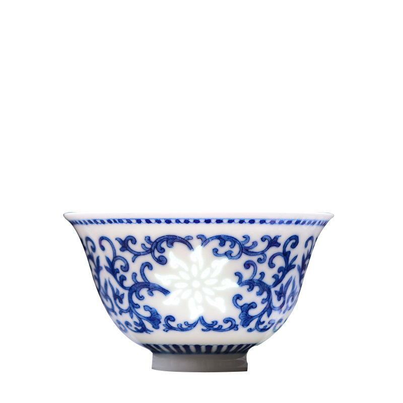 Jingdezhen tea set manually exquisite blue and white porcelain cup single cup masters cup kung fu tea sample tea cup
