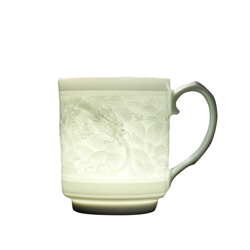 Cup Cup tea Cup Chinese zodiac boss Cup with cover of jingdezhen ceramic tea Cup and meeting office Cup