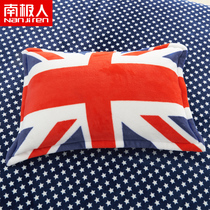 South Pole Winter flange Flannel Pillowcase Warm Coral Suede Pillow Headgear Single 48x74cm pair of clothing