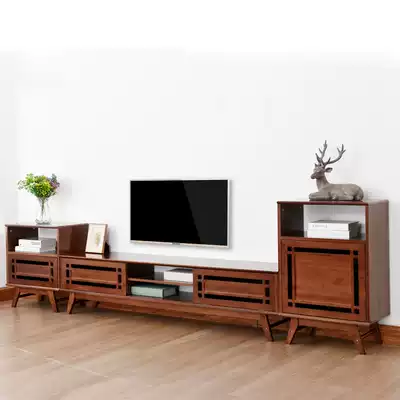 TV cabinet coffee table living room combination modern simple Japanese small apartment European TV background wall cabinet side cabinet