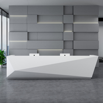 Simple modern company paint front desk desk beauty salon reception desk creative bar special-shaped cashier customization