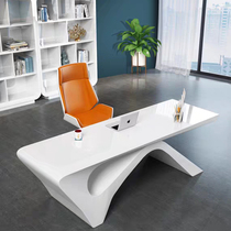High-end office desk paint boss table and chair combination President table Simple modern light luxury single high-end large desk