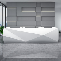 Company paint front desk reception desk creative shaped bar beauty salon cashier welcome desk Simple and modern