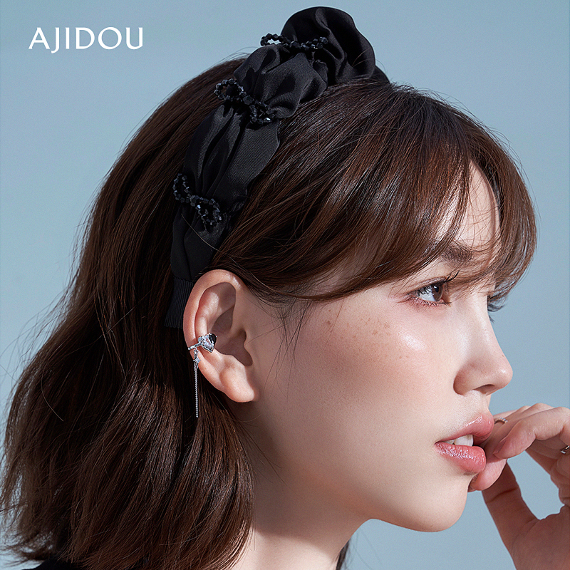 AJIDOU Aguitou Cute Crystal Bow Tie Fabric Hair Hoop-Taobao