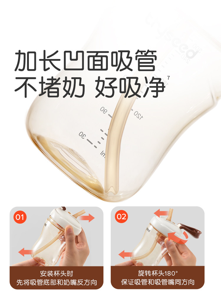 Shixi Direct Drinking Bottle, Large Capacity Straw Bottle, Milk Cup for Infants and Toddlers over One Year Old, Straw Cup