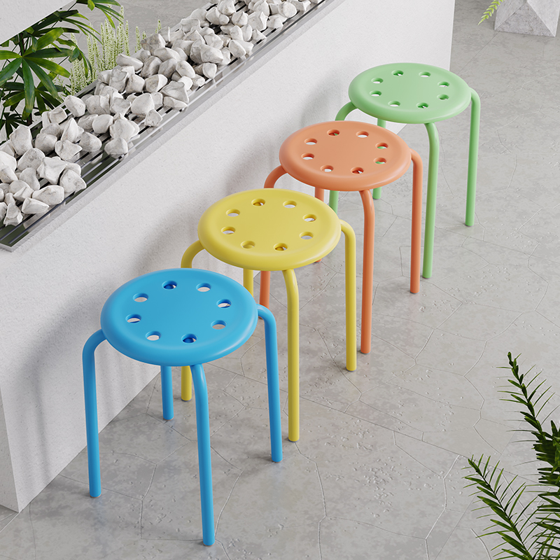 Plastic Round Stool Thickened Adult Chair Home Fashion Creative Modern Minima Small Bench Living-room Table High Bench