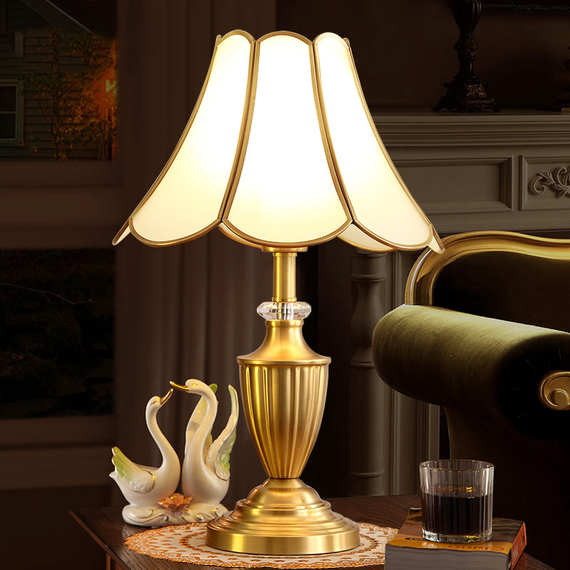 Eurostyle Table Lamp Wedding Bedroom Cozy Romantic Creative Net Red Home Living Room Bookroom Light Extravagant Full Copper Bed Head Cabinet Light-Taobao