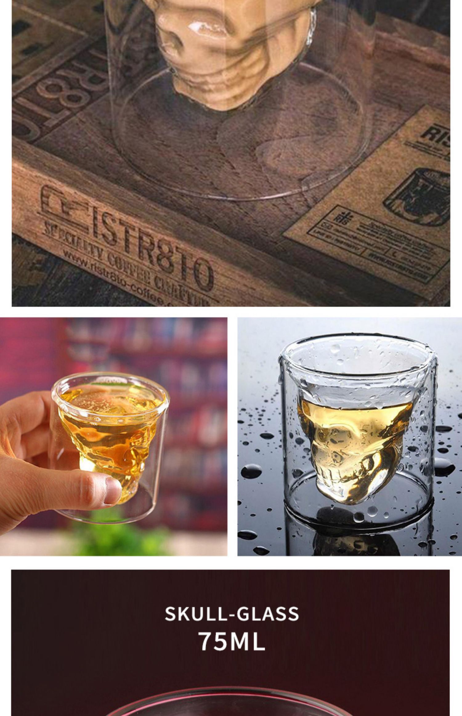 Sáng tạo thủy tinh chịu nhiệt ly thủy tinh ly rượu vang hai lớp ly bar cocktail ly rượu vang trắng - Rượu vang ly vang