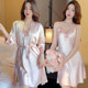 Pajamas for women summer thin sexy ice silk spring and autumn nightgown two-piece set silk nightgown high-end 2024 new style