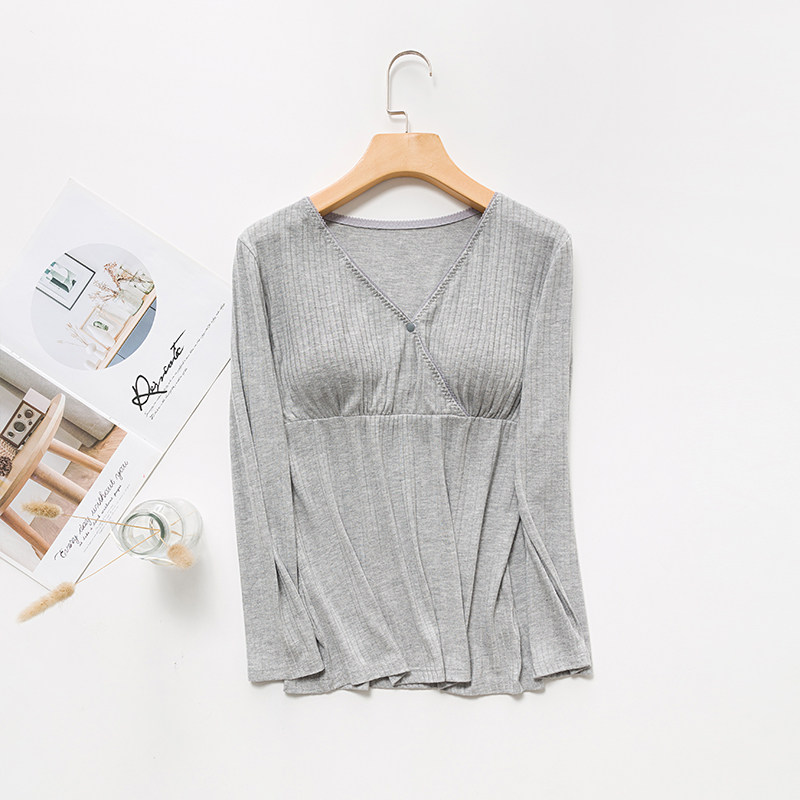 Confinement Clothing Autumn Clothes Inner Match Thin Modal Bottoming Shirt — 19
