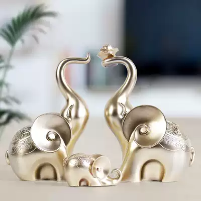 A family of three TV cabinets entrance modern Nordic light luxury style home living room decoration Elephant decoration craft gift decoration